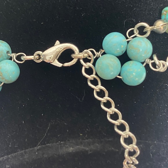 Turquoise‎ Southwestern Necklace Two Strand Chunky Bead Boho Statement Rodeo 90g - Picture 10 of 16